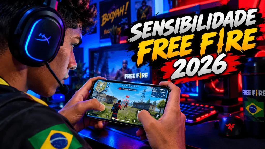 Sensibilidade Free Fire Realme e Infinix 2026 - Jogador configurando
