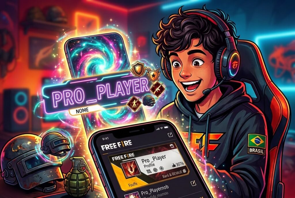 espaço transparente no nick free fire como colocar nick Pro Player no celular